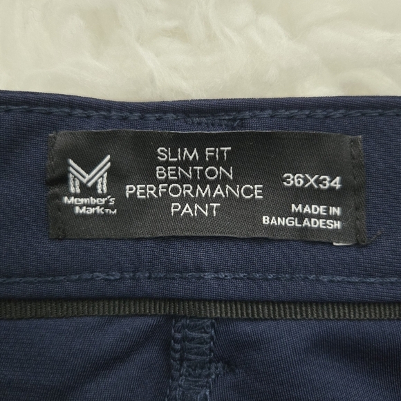 Member's Mark Men's Slim Fit Benton Performance Pant. Color: Dark Navy. Size 36x - Picture 5 of 7